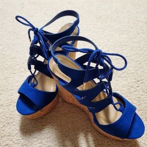 Blue Bamboo  Size 7 Wedges